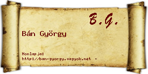 Bán György névjegykártya