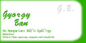 gyorgy ban business card